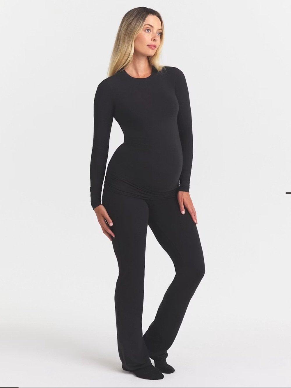 NWT SKIMS COTTON JERSEY MATERNITY FOLDOVER PANT in size Small - Picture 3 of 7